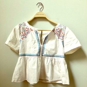 Clad and Cloth Short Sleeve Peplum Top